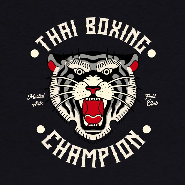 Thai Boxing Champion Tiger Martial Arts Fighter by Foxxy Merch